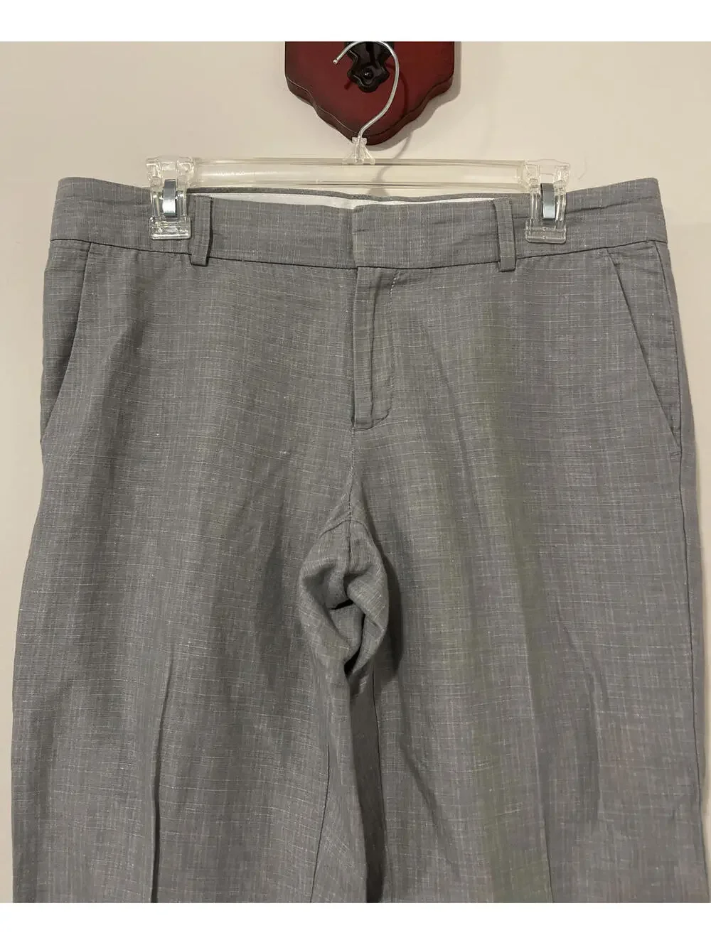 Banana Republic Womens Size 6 Gray Linen Cotton Blend Straight Leg Pants! A4769